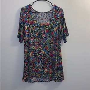 Floral Rose & Olive dress shirt with short sleeves